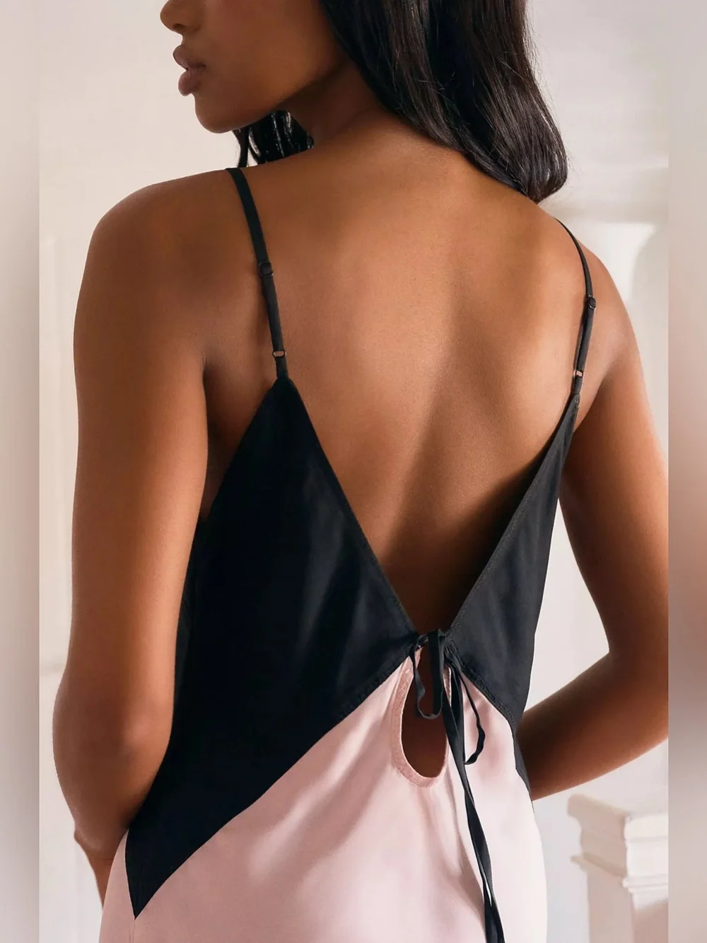 LyreBird Silky Colorblock Maxi Slip Dress M - Picture 4 of 14